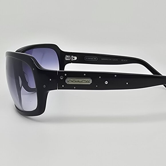 Coach Samantha S425 Black Frame Blue Gradient Lens Sunglasses w/ Case 63-18-110 - Picture 4 of 15